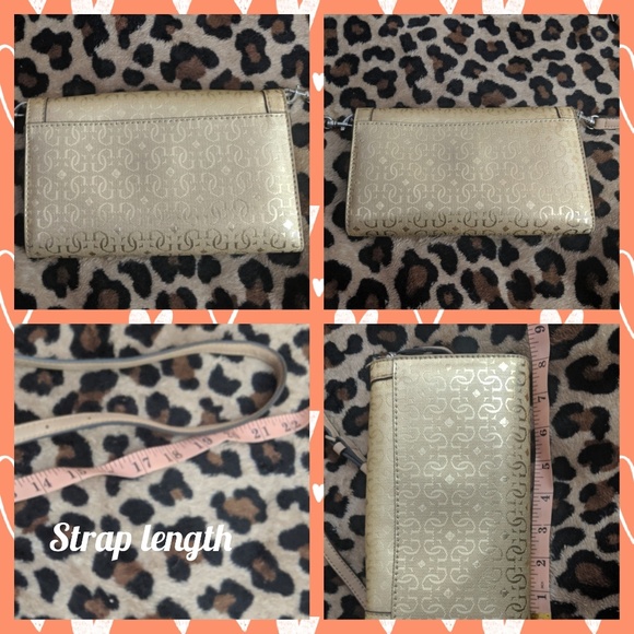 SOLD Beautiful Gold Flowered Guess Crossbody - Picture 3 of 5